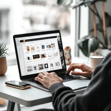 Online store interface showing product catalog and secure checkout functionality